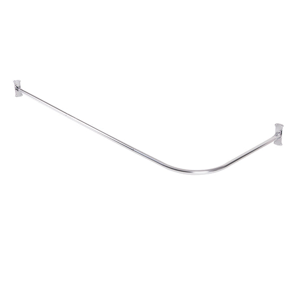 Loft97 LR1SS Rustproof Wall Mounted 68x28in L-Shaped Corner Shower Rod, Chrome