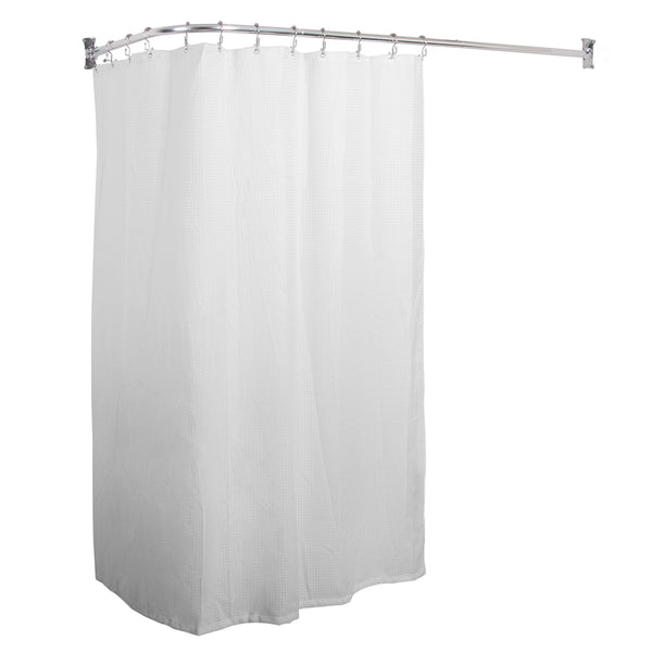 Loft97 LR1SS Rustproof Wall Mounted 68x28in L-Shaped Corner Shower Rod, Chrome