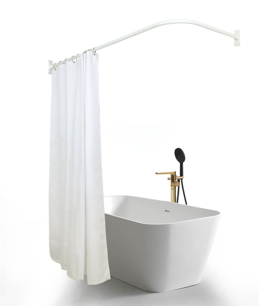 Loft97 LR1XX Wall Mounted Aluminum 68x28in Rustproof L-Shaped Corner Shower Curtain Rod