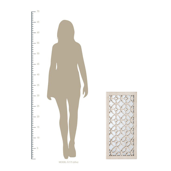 Loft97 MR3XX Morocco Distressed Decorative Wood Mirror, 31.5" Sage Green/White