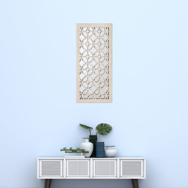 Loft97 MR3XX Morocco Distressed Decorative Wood Mirror, 31.5" Sage Green/White