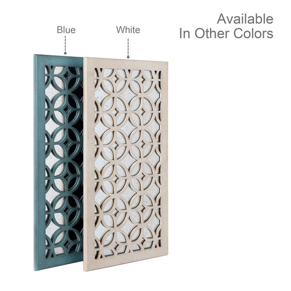 Loft97 MR3XX Morocco Distressed Decorative Wood Mirror, 31.5" Sage Green/White