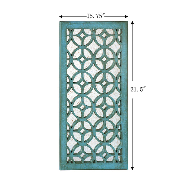 Loft97 MR3XX Morocco Distressed Decorative Wood Mirror, 31.5" Sage Green/White