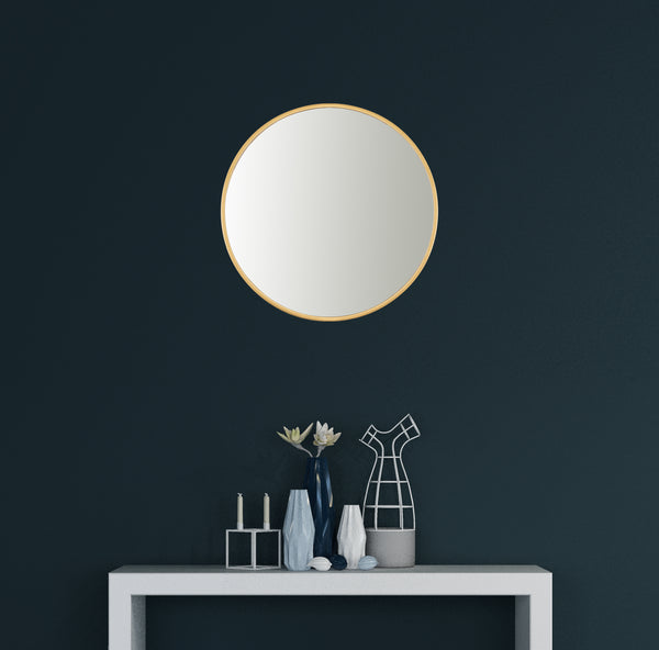 Loft97 MR5XX  Round Mirror- Mirror for Wall- Wall Mounted Mirror- Modern Living Room, Bedroom and Bathroom Mirror for Wall- Wall Hanging Mirror Decoration, 24 inch