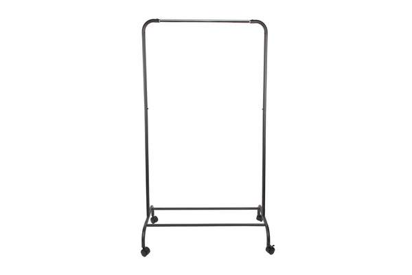Loft97 R2BK 37.5"W Metal Single Bar Garment rack, Chrome/Black