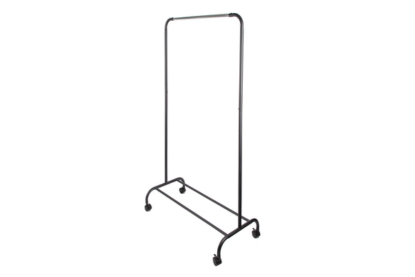 Loft97 R2BK 37.5"W Metal Single Bar Garment rack, Chrome/Black