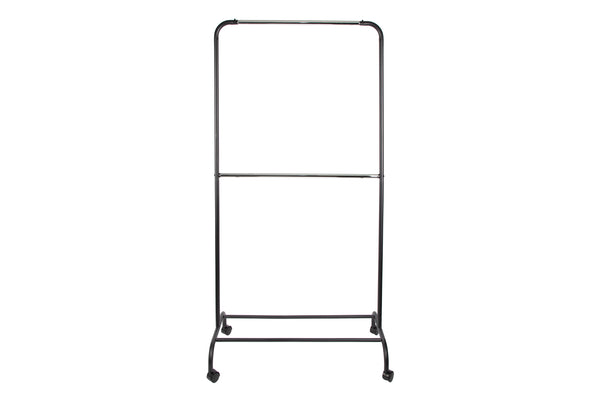Loft97 R3BK 37.5"W 2 Tier Double Bar Garment Rack, Chrome/Black