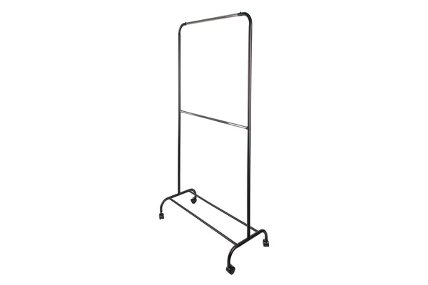Loft97 R3BK 37.5"W 2 Tier Double Bar Garment Rack, Chrome/Black