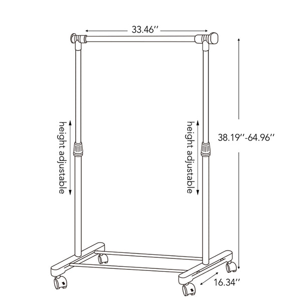 Loft97 R4SS 33.5"W Adjustable Clothes Garment Rack, Chrome/Black