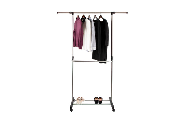 Loft97 R5SS 54"W 2 Tier Adjustable Clothes Garment Rack, Chrome