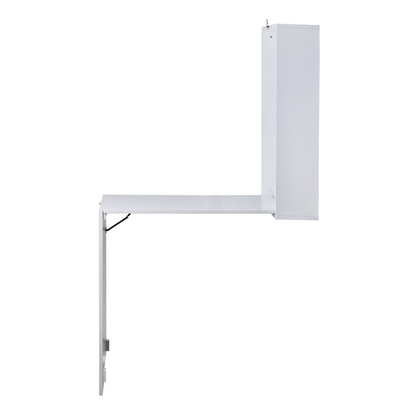 Loft97 SH0002WW101 Fold Down Desk Table Wall Cabinet With Chalkboard, White