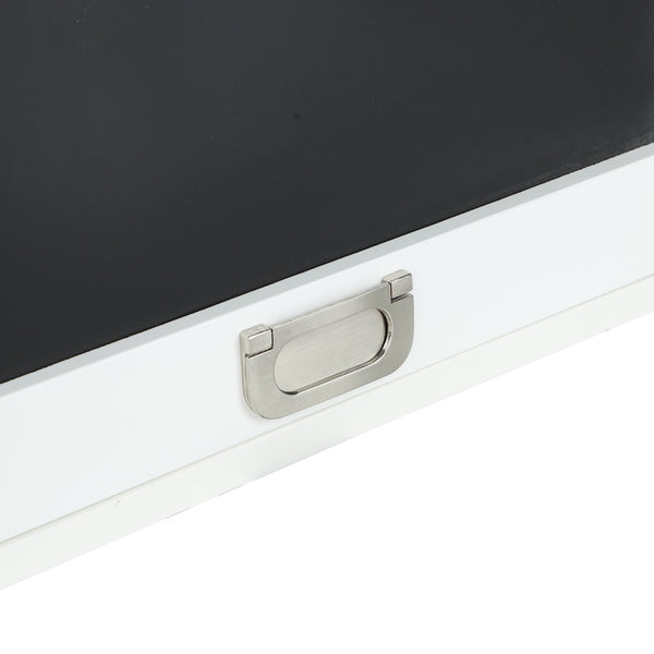 Loft97 SH71WWE Collapsible Fold Down Desk Table with Storage Cabinet & Shelves - Wall Mounted Desk Furniture with Chalkboard Wall - Computer Desk Storage with USB Charging Ports & Outlets - White