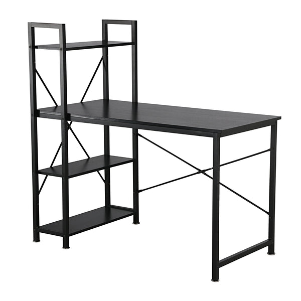 Loft97 SH73/74XX Computer Desk with Shelves - 47-inch Metal Desk with 4-Tier Storage Bookshelves - Functional Desk with Storage, Study Table Desk, Craft Desk, Student Desk, Corner Computer Desk