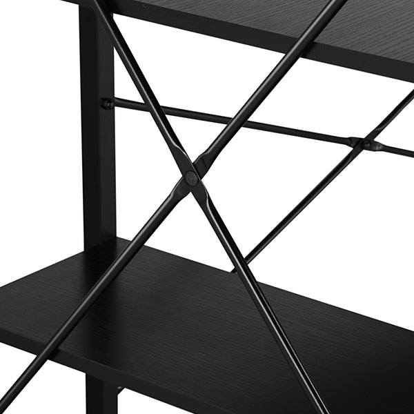 Loft97 SH73/74XX Computer Desk with Shelves - 47-inch Metal Desk with 4-Tier Storage Bookshelves - Functional Desk with Storage, Study Table Desk, Craft Desk, Student Desk, Corner Computer Desk