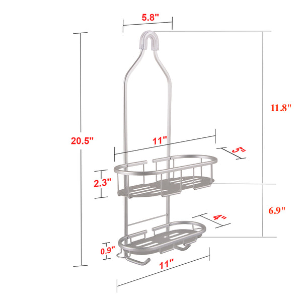 Loft97 SHC3XX Aluminum Rustproof Shower Caddy, 2 Shelf