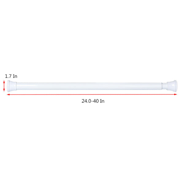 Loft97 T42WW 40" Aluminum Tension Rod with PVC End Caps, White