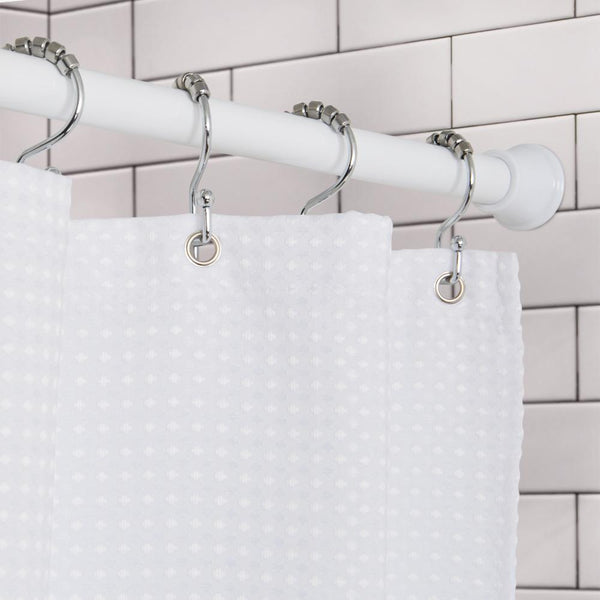 Loft97 T42WW 40" Aluminum Tension Rod with PVC End Caps, White