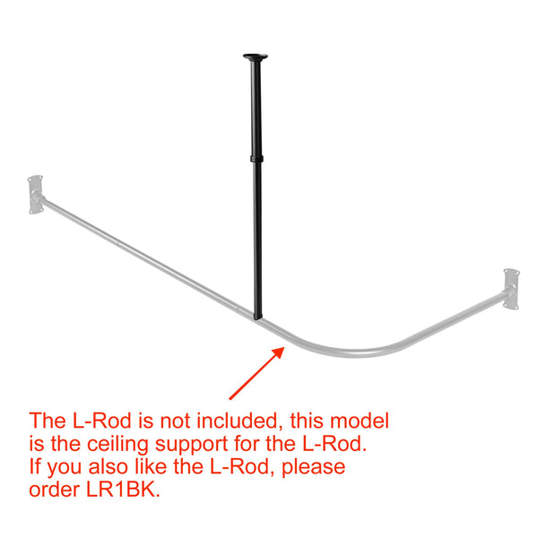 Loft97 VS1BK Wall Mounted Rustproof L-Shaped Corner Rod Vertical Ceiling Support Bar, Black