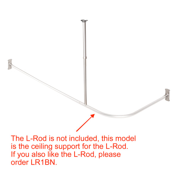 Loft97 VS1BN Rustproof Vertical Ceiling Support Bar for L-Shaped Corner Rod, Nickel