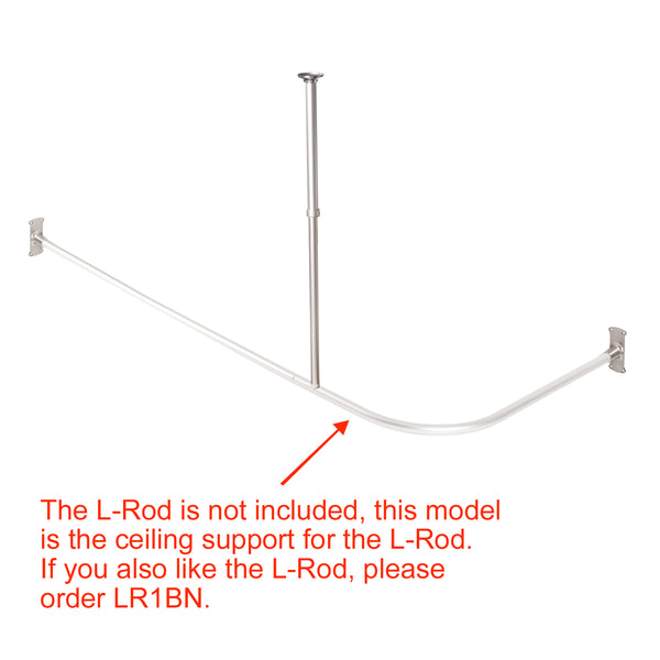 Loft97 VS1BN Rustproof Wall Mounted Vertical Ceiling Support Bar for L-Shaped Corner Rod, Nickel