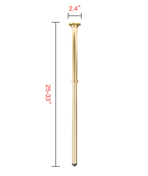 Loft97 VS1GD Rustproof Wall Mounted L-Shaped Corner Rod Vertical Ceiling Support Bar, Gold