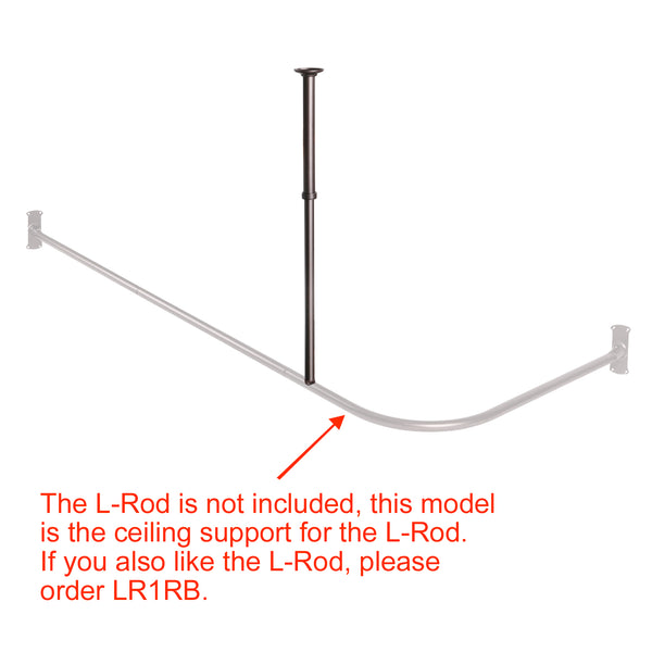 Loft97 VS1RB Rustproof Wall Mounted Vertical Ceiling Support Bar for L-Shaped Corner Rod, Bronze