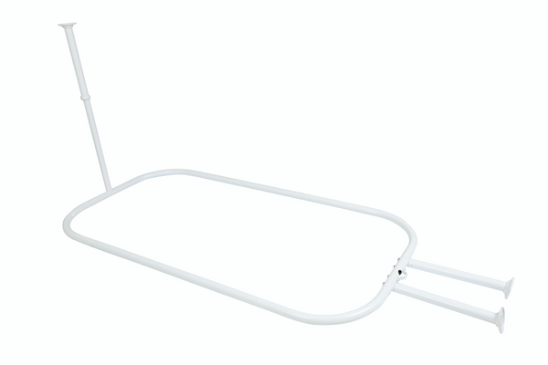 Loft97 HP1XX & HP2XX Rustproof Wall Mounted Aluminum Hoop Shower Rod With Ceiling Support for Clawfoot Tub, 54 Inch Extra Large Size by 26 Inch