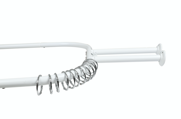 Loft97 HP1XX & HP2XX Rustproof Wall Mounted Aluminum Hoop Shower Rod With Ceiling Support for Clawfoot Tub, 54 Inch Extra Large Size by 26 Inch