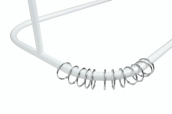 Loft97 HP1XX & HP2XX Rustproof Wall Mounted Aluminum Hoop Shower Rod With Ceiling Support for Clawfoot Tub, 54 Inch Extra Large Size by 26 Inch