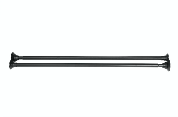 Loft97 DS1XX Adjustable 72-Inch Double Shower Curtain Tension Rods - Rust-Proof Aluminum with  Rubber End Cap, Easy Installation - Extendable, Ideal for Bathroom, Retractable, Wall-to-Wall - No Drilling