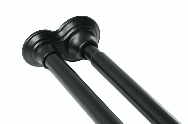 Loft97 DS1XX Adjustable 72-Inch Double Shower Curtain Tension Rods - Rust-Proof Aluminum with  Rubber End Cap, Easy Installation - Extendable, Ideal for Bathroom, Retractable, Wall-to-Wall - No Drilling