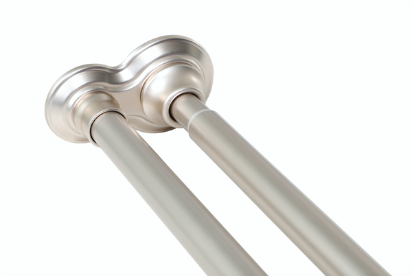 Loft97 DS1XX Adjustable 72-Inch Double Shower Curtain Tension Rods - Rust-Proof Aluminum with  Rubber End Cap, Easy Installation - Extendable, Ideal for Bathroom, Retractable, Wall-to-Wall - No Drilling
