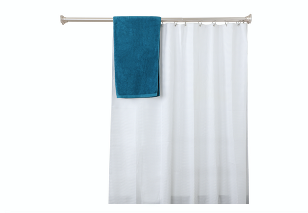 Loft97 DS1XX Adjustable 72-Inch Double Shower Curtain Tension Rods - Rust-Proof Aluminum with  Rubber End Cap, Easy Installation - Extendable, Ideal for Bathroom, Retractable, Wall-to-Wall - No Drilling