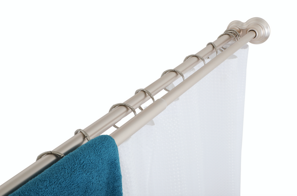 Loft97 DS1XX Adjustable 72-Inch Double Shower Curtain Tension Rods - Rust-Proof Aluminum with  Rubber End Cap, Easy Installation - Extendable, Ideal for Bathroom, Retractable, Wall-to-Wall - No Drilling