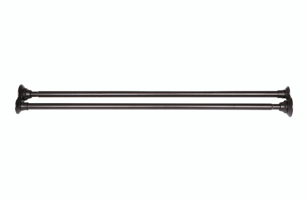 Loft97 DS1XX Adjustable 72-Inch Double Shower Curtain Tension Rods - Rust-Proof Aluminum with  Rubber End Cap, Easy Installation - Extendable, Ideal for Bathroom, Retractable, Wall-to-Wall - No Drilling