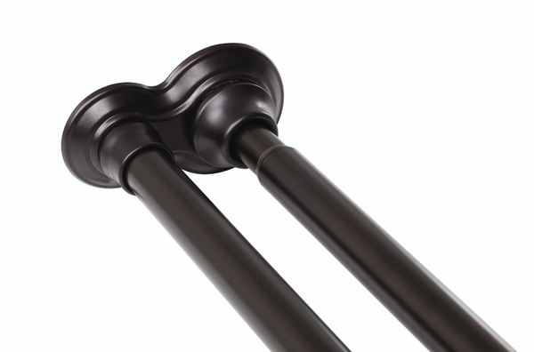 Loft97 DS1XX Adjustable 72-Inch Double Shower Curtain Tension Rods - Rust-Proof Aluminum with  Rubber End Cap, Easy Installation - Extendable, Ideal for Bathroom, Retractable, Wall-to-Wall - No Drilling