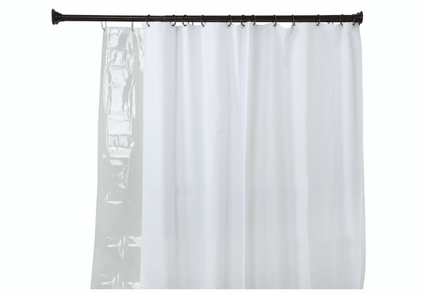 Loft97 DS1XX Adjustable 72-Inch Double Shower Curtain Tension Rods - Rust-Proof Aluminum with  Rubber End Cap, Easy Installation - Extendable, Ideal for Bathroom, Retractable, Wall-to-Wall - No Drilling