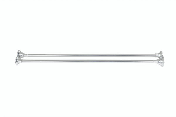 Loft97 DS1XX Adjustable 72-Inch Double Shower Curtain Tension Rods - Rust-Proof Aluminum with  Rubber End Cap, Easy Installation - Extendable, Ideal for Bathroom, Retractable, Wall-to-Wall - No Drilling