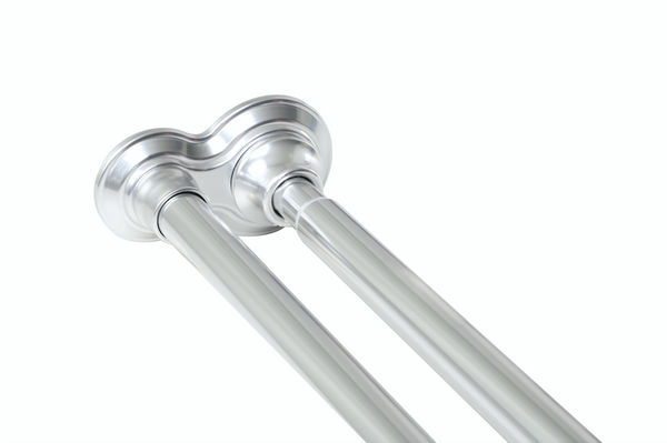 Loft97 DS1XX Adjustable 72-Inch Double Shower Curtain Tension Rods - Rust-Proof Aluminum with  Rubber End Cap, Easy Installation - Extendable, Ideal for Bathroom, Retractable, Wall-to-Wall - No Drilling