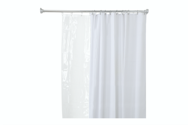 Loft97 DS1XX Adjustable 72-Inch Double Shower Curtain Tension Rods - Rust-Proof Aluminum with  Rubber End Cap, Easy Installation - Extendable, Ideal for Bathroom, Retractable, Wall-to-Wall - No Drilling