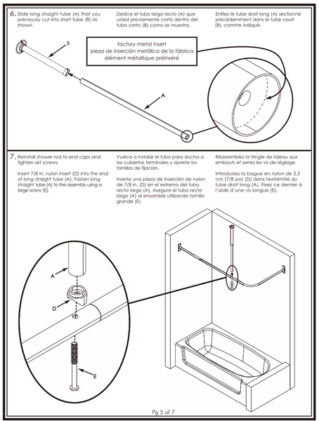 Loft97 VS1GD Rustproof Wall Mounted L-Shaped Corner Rod Vertical Ceiling Support Bar, Gold