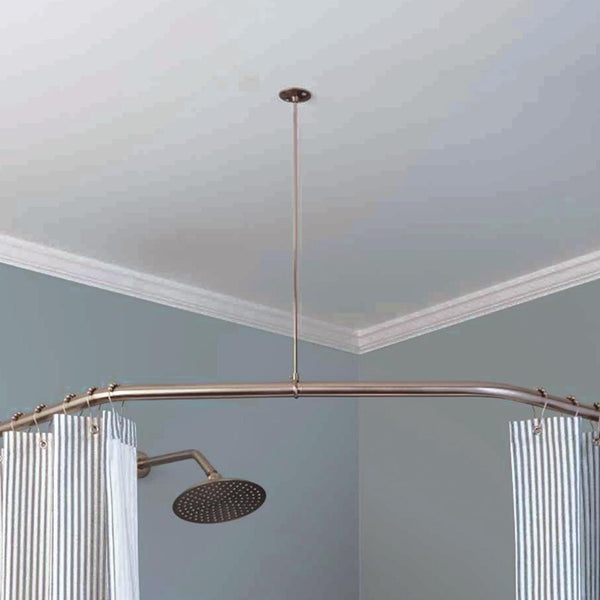 Loft97 VS1BN Rustproof Wall Mounted Vertical Ceiling Support Bar for L-Shaped Corner Rod, Nickel