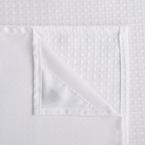 Loft97 BL6WW No Hooks Required Waffle Weave Shower Curtain with Snap in Liner - 71"W x 74"H, White