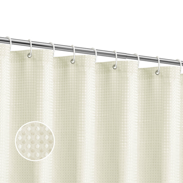 Loft97 BL8XX Waffle Weave Shower Curtain for Bathroom, 120 GSM Weighted Polyester Bath Curtain  (71" W × 79" H)