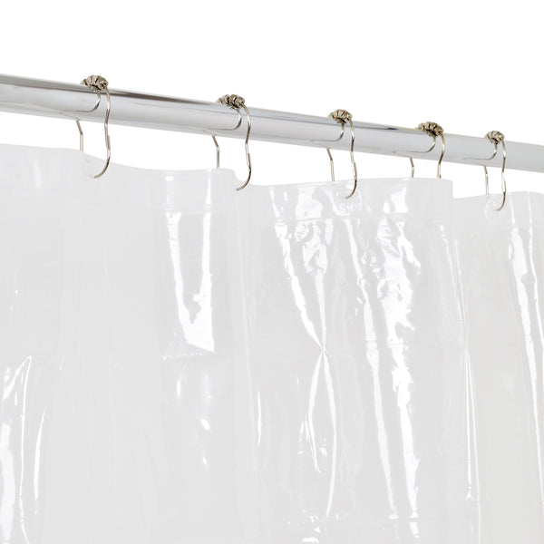 Loft97 BL9XX 3G 72x70inch Clear PEVA Shower Liner - Clear Shower Curtain Liner, PEVA Shower Curtains & Bathroom Curtain Liner, with Stainless Steel Double Shower Hooks