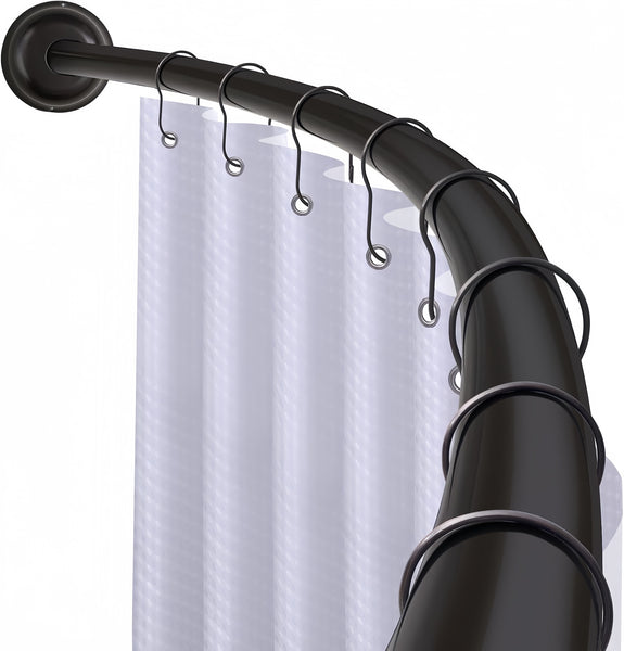 Loft97 CR2XX Signature Aluminum Series Curved Shower Curtain Rod - Rustproof Aluminum Wall Mount Rod, Adjustable 45 to 72 Inch, Adds Up to 8 Inches of Extra Shower Space