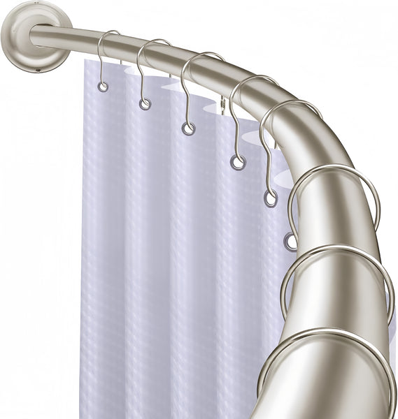 Loft97 CR2XX Signature Aluminum Series Curved Shower Curtain Rod - Rustproof Aluminum Wall Mount Rod, Adjustable 45 to 72 Inch, Adds Up to 8 Inches of Extra Shower Space