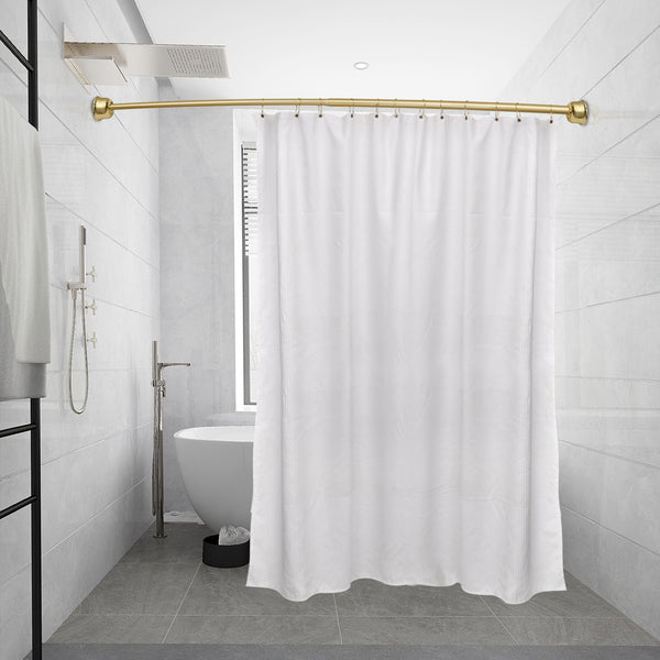 Loft97 CR2XX Aluminum Rustproof Fixed Mount Single Curved Shower Rod, adjustable from 45" to 72" Wide