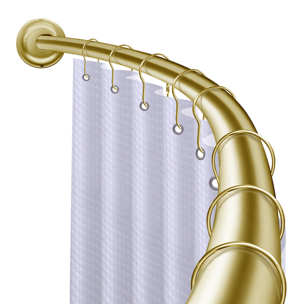 Loft97 CR2XX Aluminum Rustproof Wall Mounted Single Curved Shower Rod, adjustable from 45" to 72" Wide