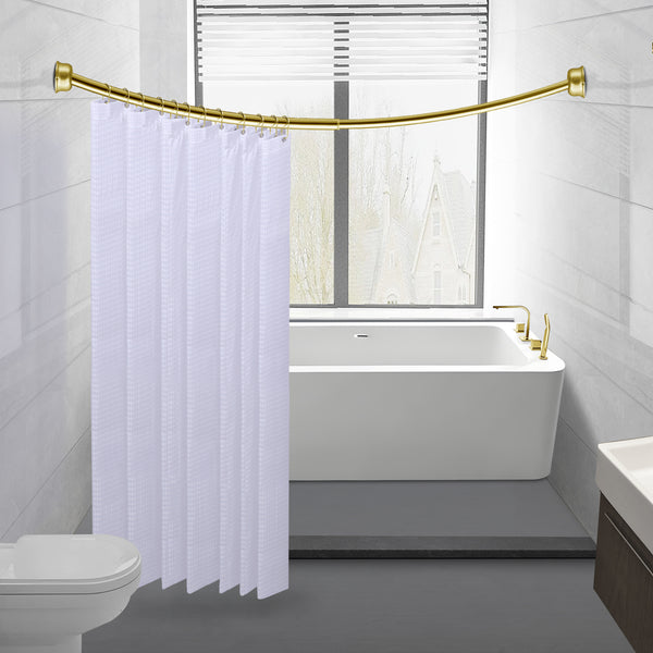 Loft97 CR2XX Aluminum Rustproof Wall Mounted Single Curved Shower Rod, adjustable from 45" to 72" Wide